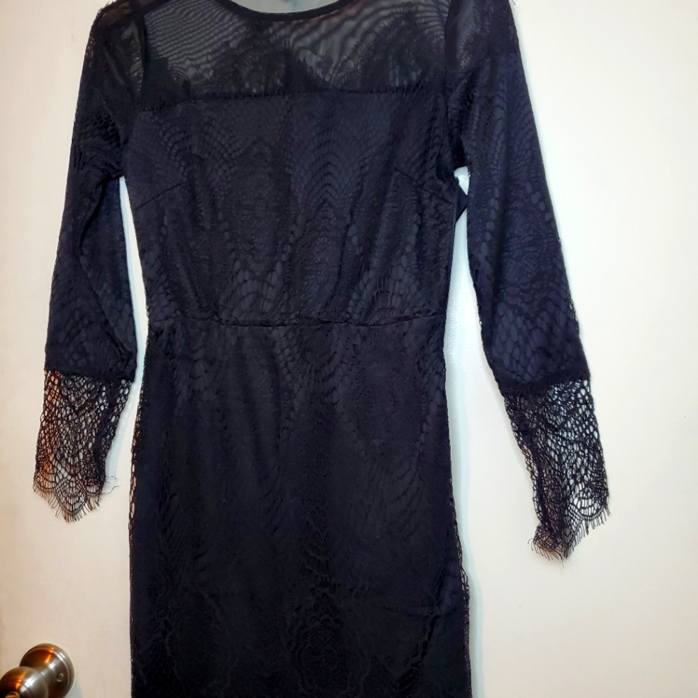 Black knitted dress